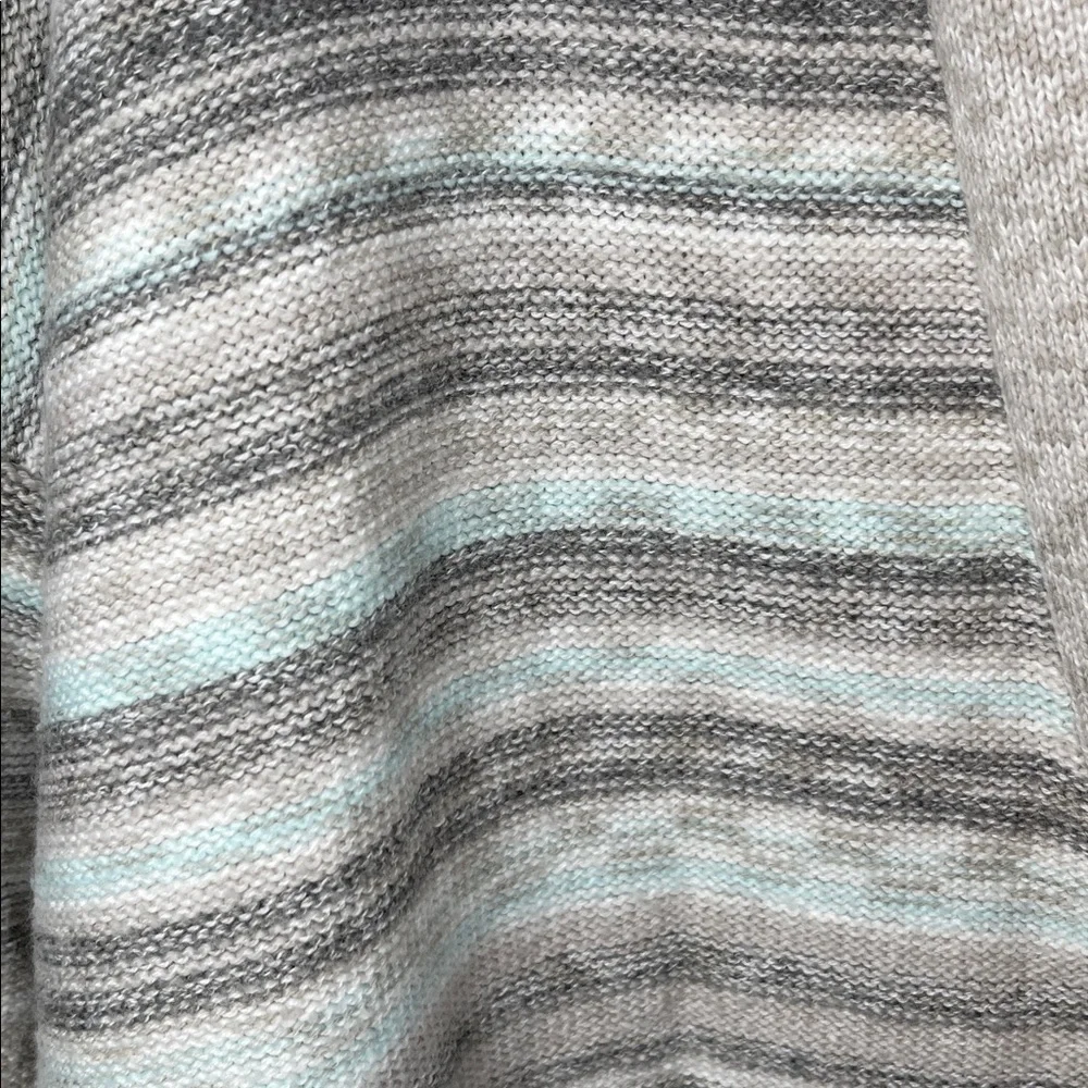 Pure Jill Striped Cardigan in Gray and White and Light Blue Size Small - Picture 3 of 6
